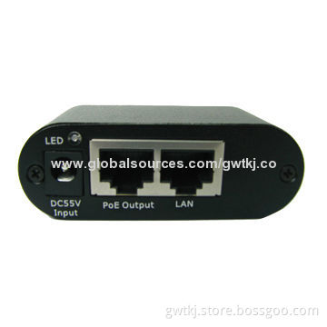 PoE Power Injector, IEEE802.3 at Single-port, 55V Power Input